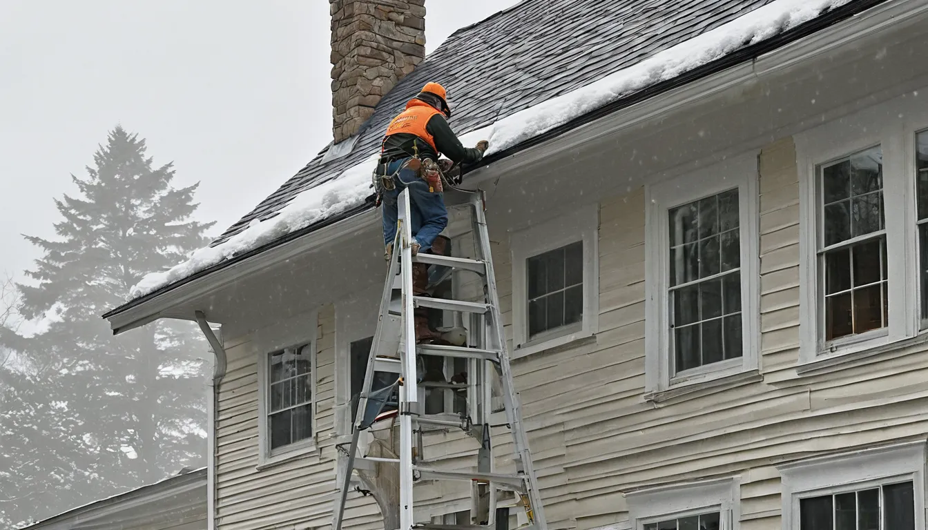 A friendly local provider checking the roofline of a home near Murrysville for animal entry points